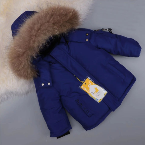 Toddler Boys Winter Genuine Fur Jacket 12-18m