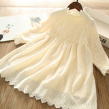 Toddler Girls Fleece Lining Lace Design Dress 4-5 years