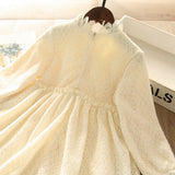 Toddler Girls Fleece Lining Lace Design Dress 4-5 years
