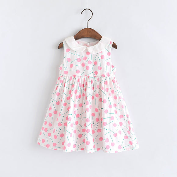 Toddler Girls Summer Cozy Cherry Design Dress 2-3 / 4-5 years