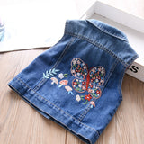 Toddler Girls Spring Butterfly Design Jeans Vest 11-12 years