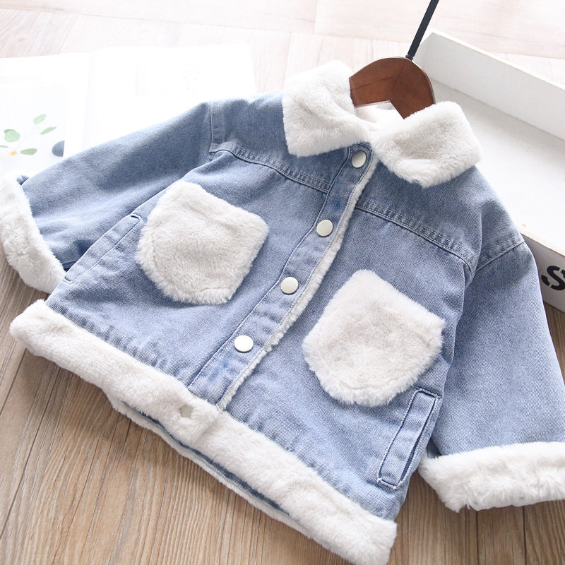 Jean jacket with fur for clearance toddlers