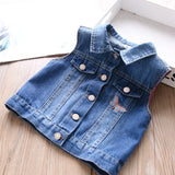 Toddler Girls Spring Butterfly Design Jeans Vest 11-12 years