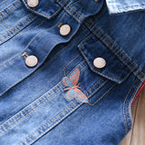 Toddler Girls Spring Butterfly Design Jeans Vest 11-12 years