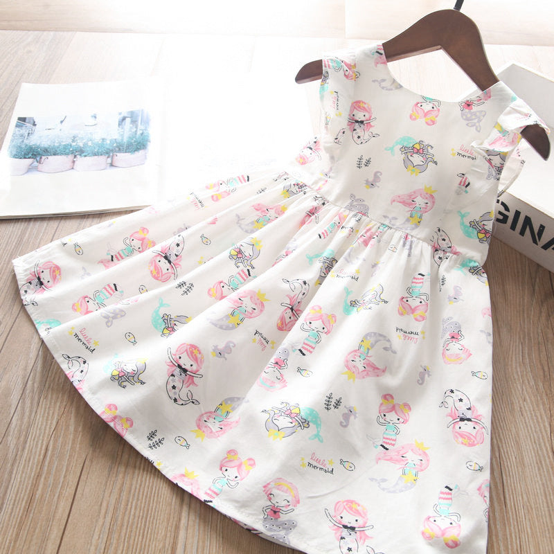 Toddler Girls Cotton Mermaid Design Dress 3-4 years JustBeSpecial Toddler Girls Cotton Mermaid Design Dress 3-4 years JustBeSpecial