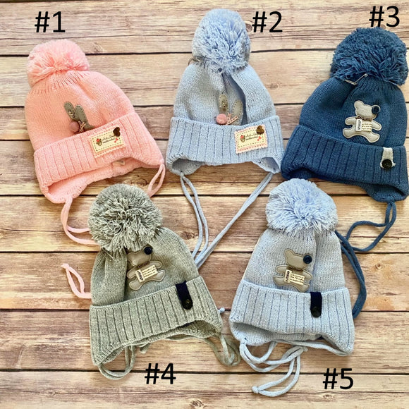 Newborn Winter Wool Cotton Lining Hat 0-6 months