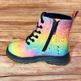 Toddler Girls Spring Fleece Lining Colorful Design Boots 7.5 / 8