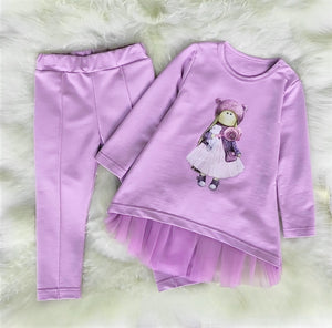 Toddler Girls 2-Piece Cute Design Tunic Pants Set 2-3 years