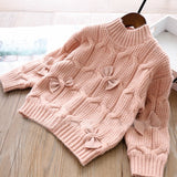 Toddler Girls Warm Bow Design Sweater 3-4 years