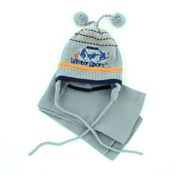 Baby Boys Winter Knit Cotton Hat Scarf Set 9-12m - Just Be Special