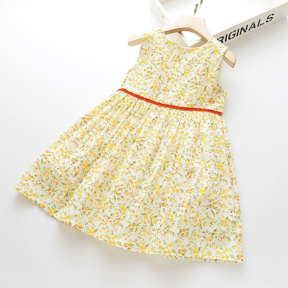 Toddler Girls Summer Flower Cotton Dress 3-4 years