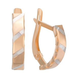 Girls Russian Gold 585 Lines Design Earrings - Just Be Special