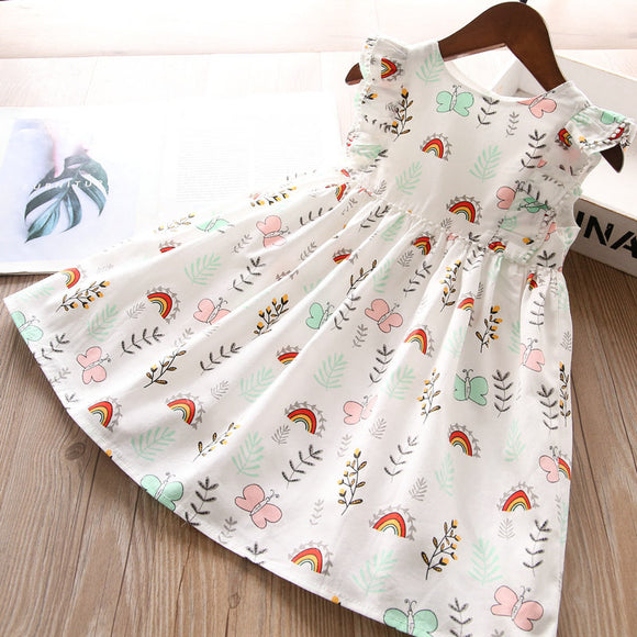 Toddler Girls Cute Butterfly Design Cotton Dress 3-4 years