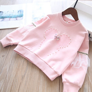 Toddler Girls Cute Ruffle Design Cotton Sweatshirt 3-4 years