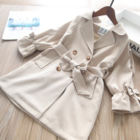 Toddler Girls Spring Plaid Design Stylish Cotton Jacket Coat 9-10 years