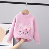Toddler Girls Bunny Design Angora Sweater 6-7 years