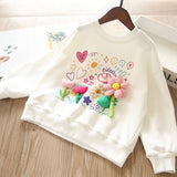Toddler Girls Cartoon 3D Flower Design Warm Sweatshirt 6-7 years