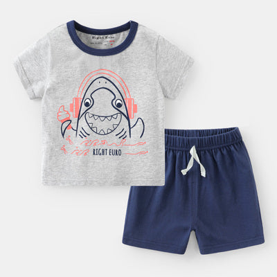 Toddler Boys Shark Design 2-Piece T-Shirt Shorts Set 2-3 years