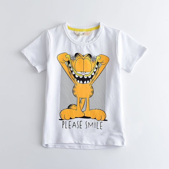 Toddler Girls Cartoon Smile Design Cotton T-Shirt 6-8 years