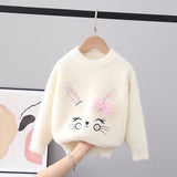 Toddler Girls Bunny Design Angora Sweater 6-7 years