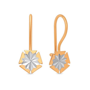 Girls Russian Gold 585 Stylish Geometry Earrings - Just Be Special