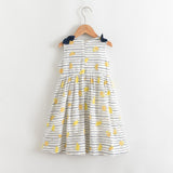 Toddler Girls Cute Yellow Lemons Design Cotton Dress 3-4 years