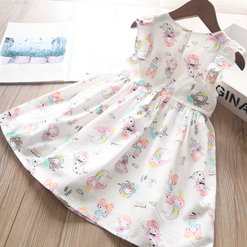toddler girl mermaid dress Toddler Girls Cotton Mermaid Design Dress 3-4 years – JustBeSpecial