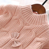 Toddler Girls Warm Bow Design Sweater 3-4 years