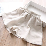Toddler Girls Soft Linen Summer Shorts 8-9 / 9-10 years