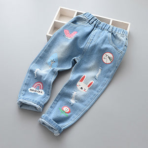 Toddler Girls Spring Cotton Jeans 7-8y