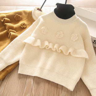 Toddler Girls Stylish Ruffle Design Sweater 7-8 years