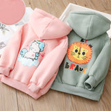 Toddler Girls Warm Cartoon Design Zipper Sweatshirt 2-3 years