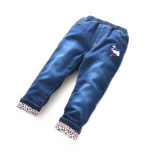 Toddler Girls Warm Winter Flamingo Design Jeans 3-4 / 4-5 / 9-10 / 11-12 years - Just Be Special