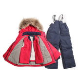 Toddler Boys 3-Piece Winter Stylish Jacket Sheep Wool Vest Overall Red Set 2 / 6 years - Just Be Special