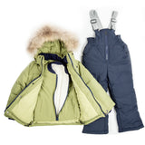 Toddler Boys 3-Piece Winter Jacket Sheep Wool Vest Overall Green Set 2 / 4 / 6 years - Just Be Special