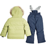 Toddler Boys 3-Piece Winter Jacket Sheep Wool Vest Overall Green Set 2 / 4 / 6 years - Just Be Special