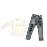 Toddler Girls 3-Piece Spring Jacket Shirt Jeans Dark Blue Color Set 2 - 6 years - Just Be Special