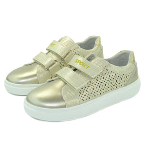 Youth Girls Summer Gold Breathable Sneakers Clearance Youth 4.5 - Just Be Special
